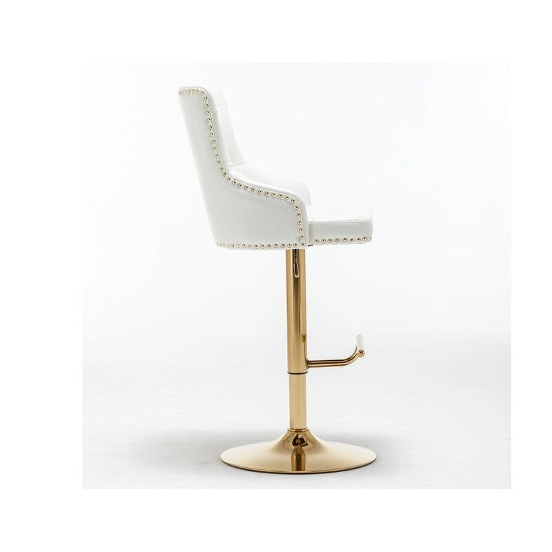 Best Master Furniture Adjustable Swivel Bar Stools with Gold Base (Set of 2) 7