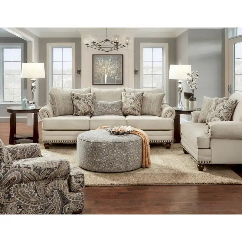Poltrona Capernicus con stampa Paisley beige 3