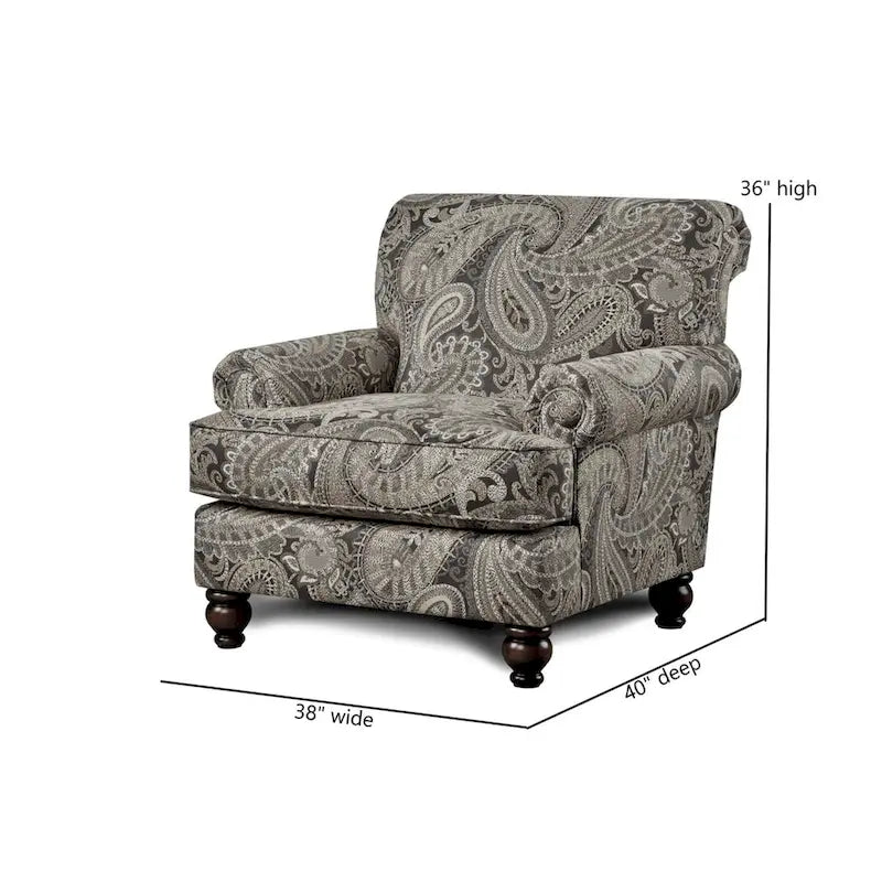 Poltrona Capernicus con stampa Paisley beige 4