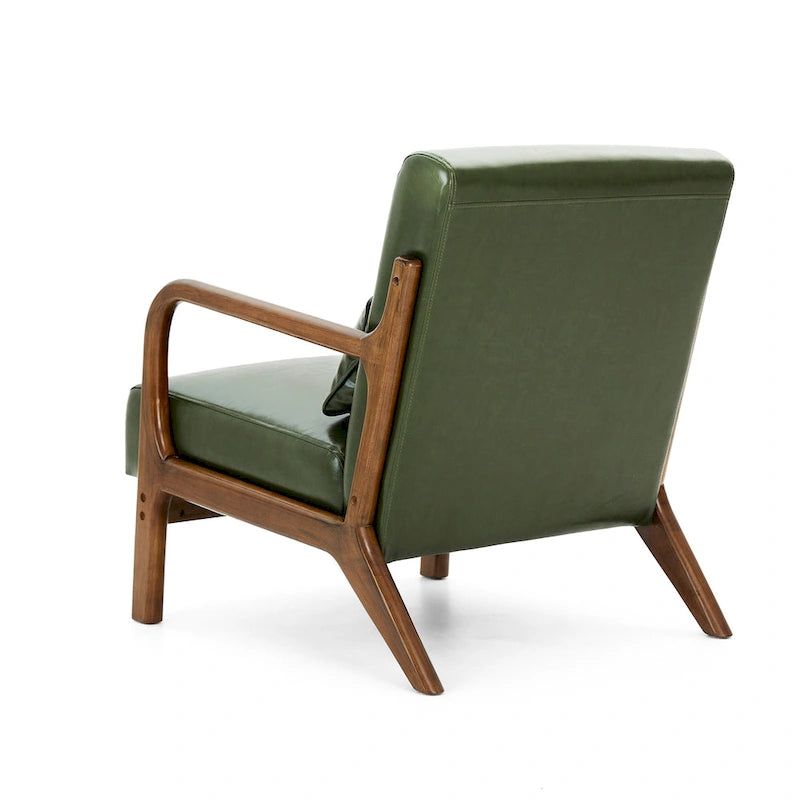 Glitzhome Set of 2 30.75H Mid-Century Modern PU Leather Accent Chairs with Cushion - 25.75W x 33.75D x 30.75H 29
