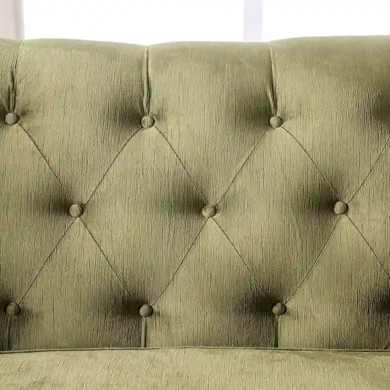 Divanetto imbottito Olie in legno massello verde transizionale di Furniture of America 10