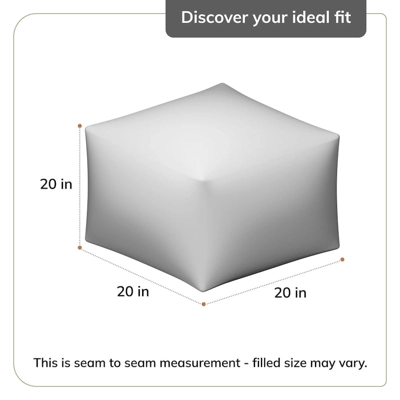 Jani Tamarindo 20 x 20 x 20 Square Black & White Pouf Ottoman - Handmade Footrest for Living Room, Nursery 7