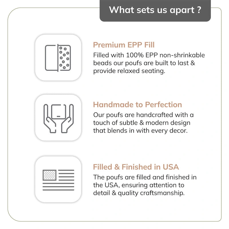 Jani Tamarindo 20 x 20 x 20 Square Black & White Pouf Ottoman - Handmade Footrest for Living Room, Nursery 8
