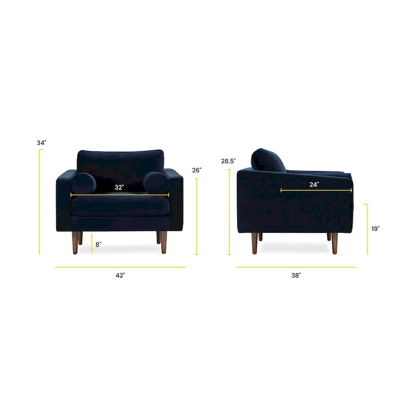 Poly & Bark Napa Fabric Lounge Chair 18