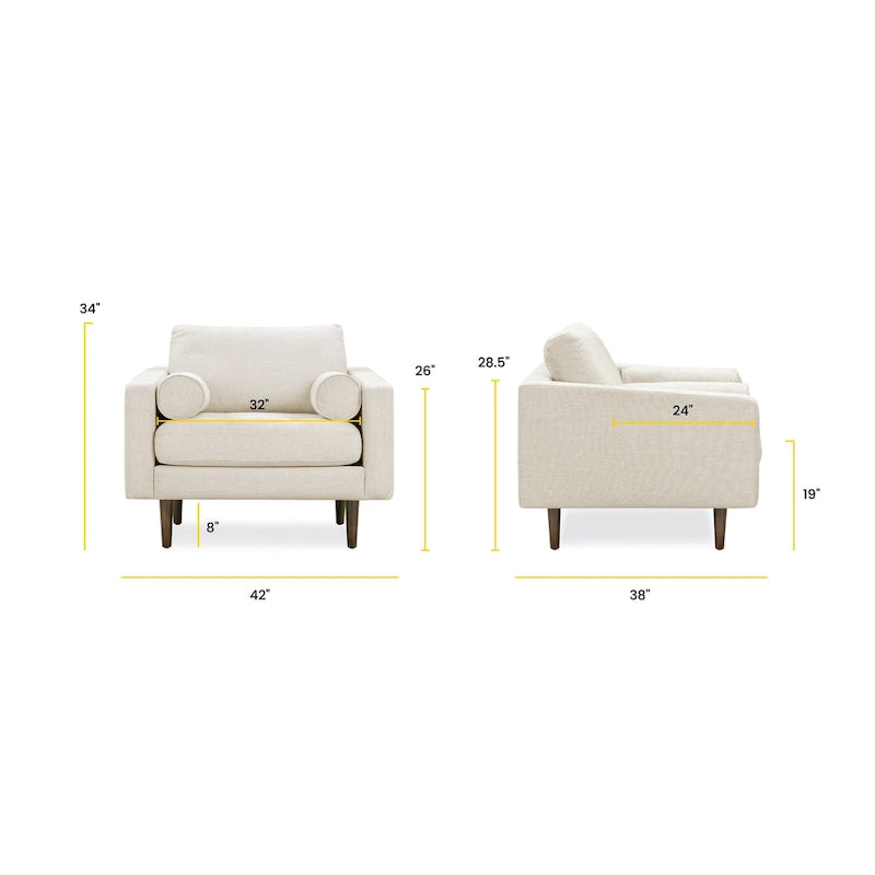 Poly & Bark Napa Fabric Lounge Chair 26