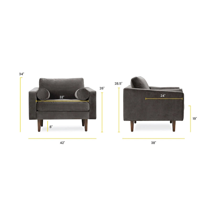 Poly & Bark Napa Fabric Lounge Chair 34