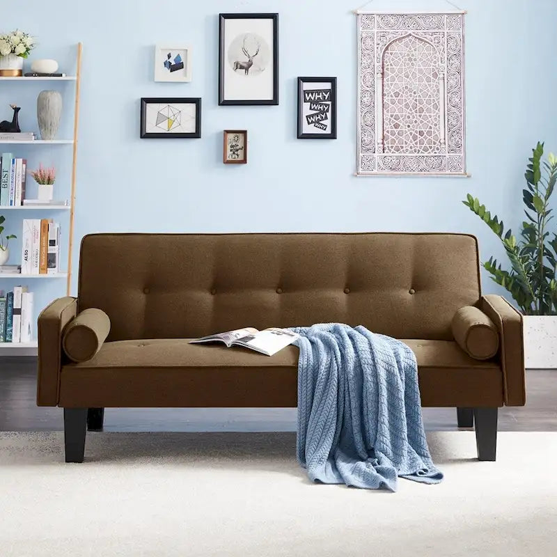 Living room sofa convertible into sofa bed includes two pillows 21