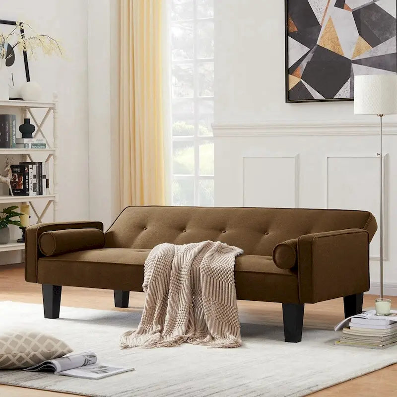 Living room sofa convertible into sofa bed includes two pillows 2