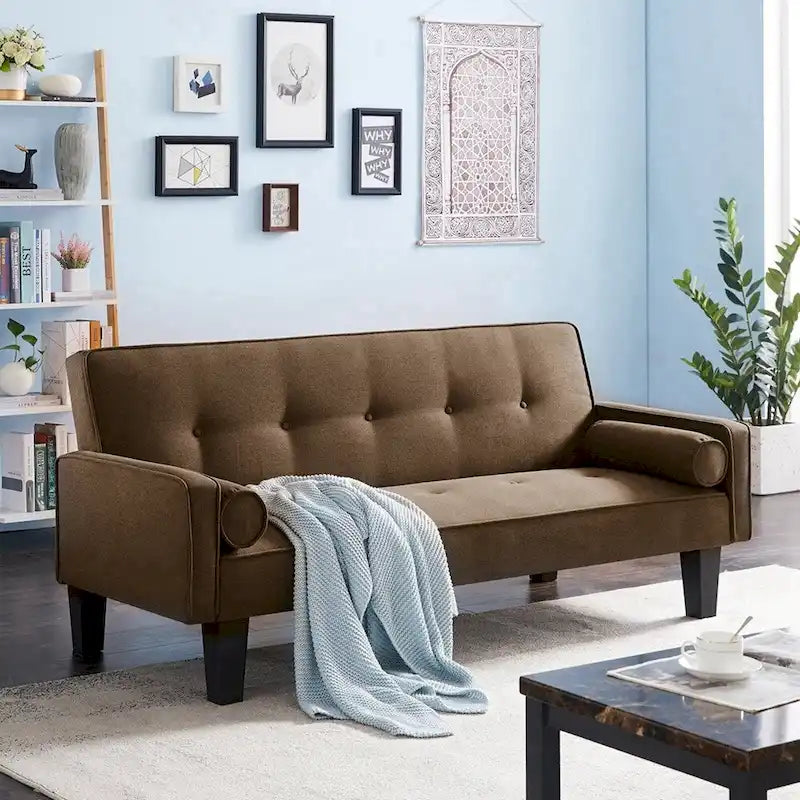 Living room sofa convertible into sofa bed includes two pillows 5
