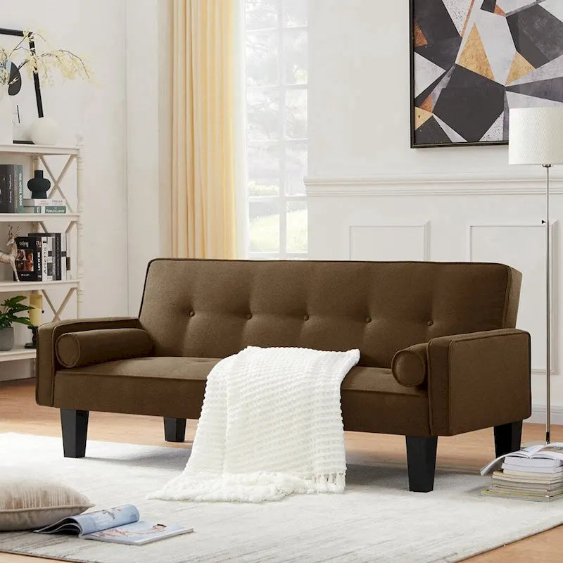 Living room sofa convertible into sofa bed includes two pillows 6