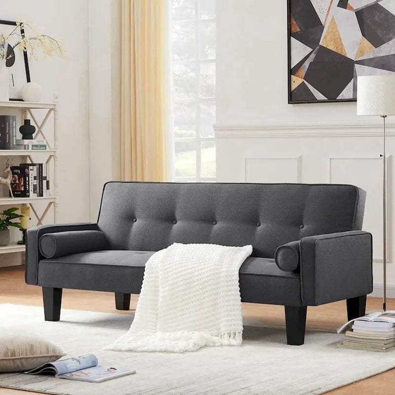Living room sofa convertible into sofa bed includes two pillows 14