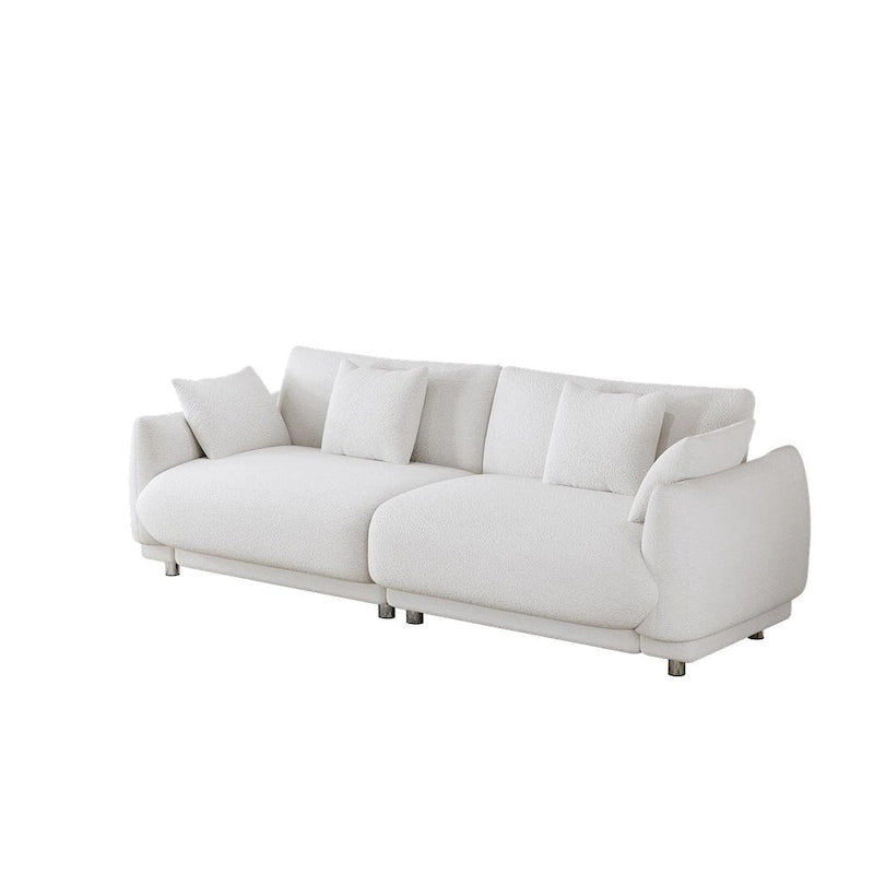 86.6 Modern Teddy Velvet Triple Sofa with 4 Pillows and Metal Legs 19