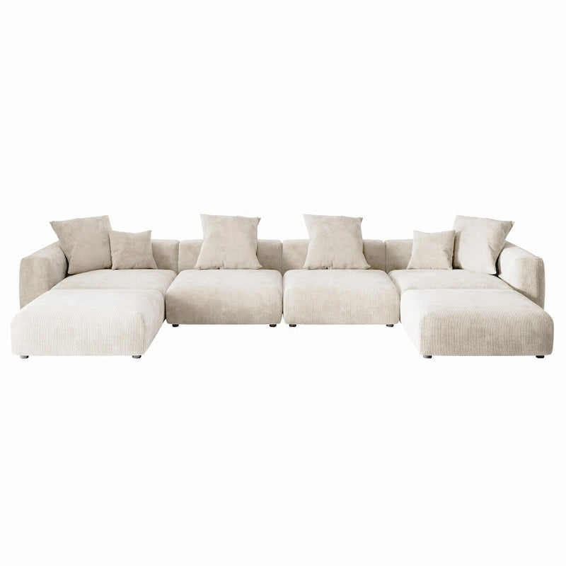 U-Shaped Luxurious Modular Sectional Couch with Chaise Ottoman 11