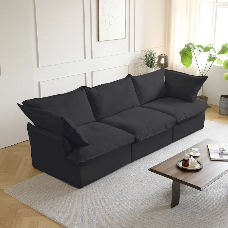 Modern Modular Sectional Sofa for Living Room 3 Seat, Comfy Convertible Sectional Sofas Couches 19