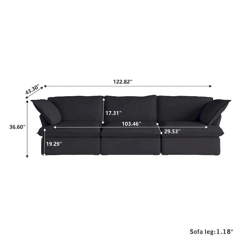 Modern Modular Sectional Sofa for Living Room 3 Seat, Comfy Convertible Sectional Sofas Couches 17