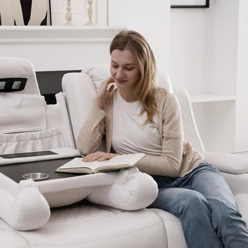 Power Reclining Sofa with Wireless Charger,Reading Light for Living Room,Faux Leather LED Light,AC/USB Port,Cup Holder,Black 29