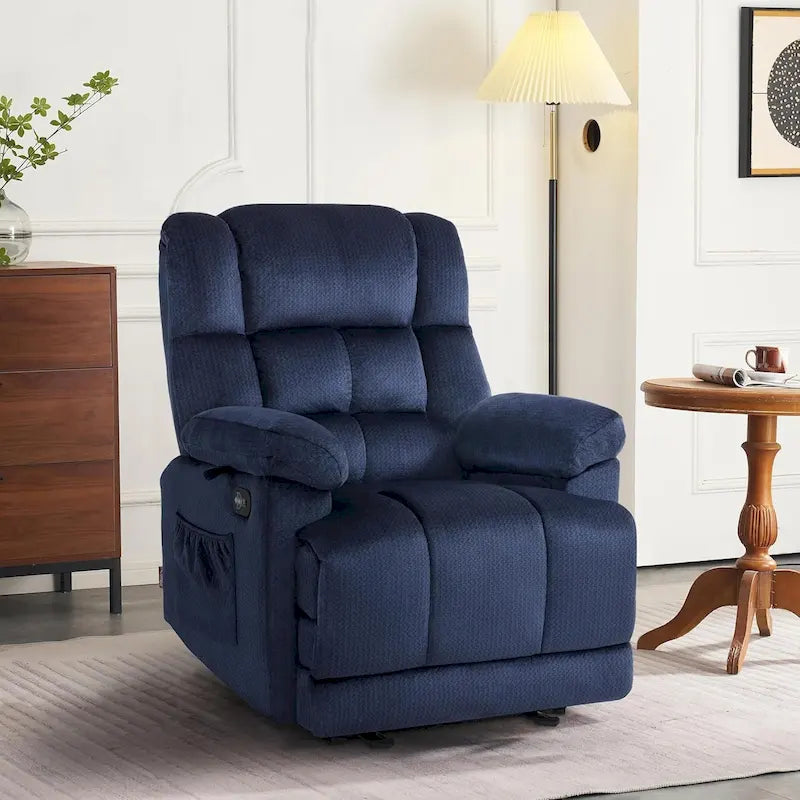 MCombo Electric Power Recliner Chair for Living Room with Heat and Massage, Fabric R6233 25