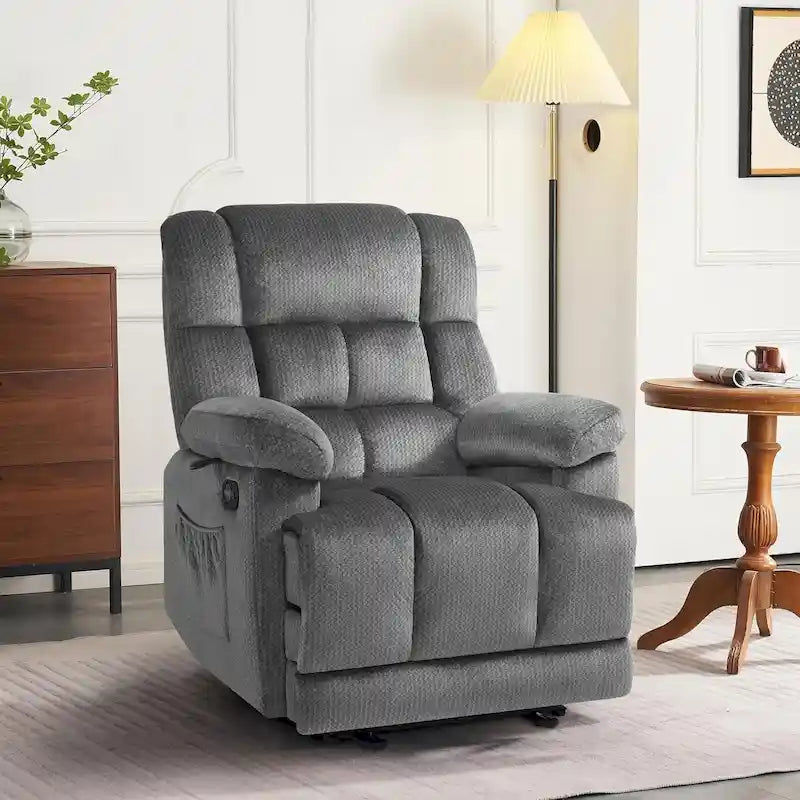 MCombo Electric Power Recliner Chair for Living Room with Heat and Massage, Fabric R6233 26