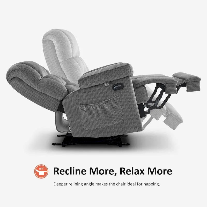 MCombo Electric Power Recliner Chair for Living Room with Heat and Massage, Fabric R6233 8