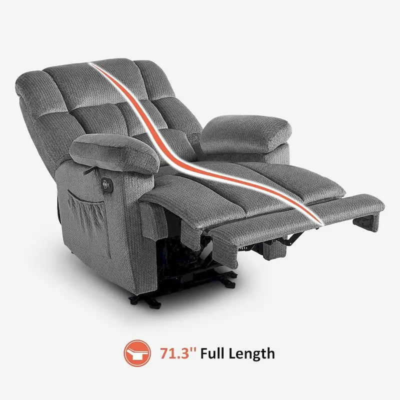 MCombo Electric Power Recliner Chair for Living Room with Heat and Massage, Fabric R6233 9