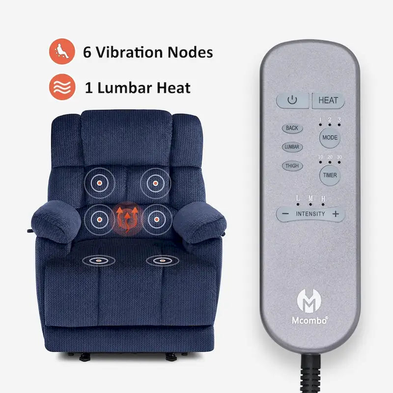 MCombo Electric Power Recliner Chair for Living Room with Heat and Massage, Fabric R6233 14