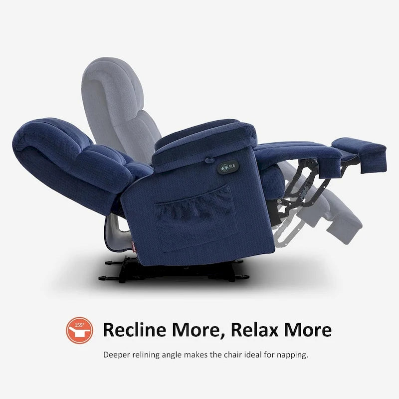 MCombo Electric Power Recliner Chair for Living Room with Heat and Massage, Fabric R6233 15