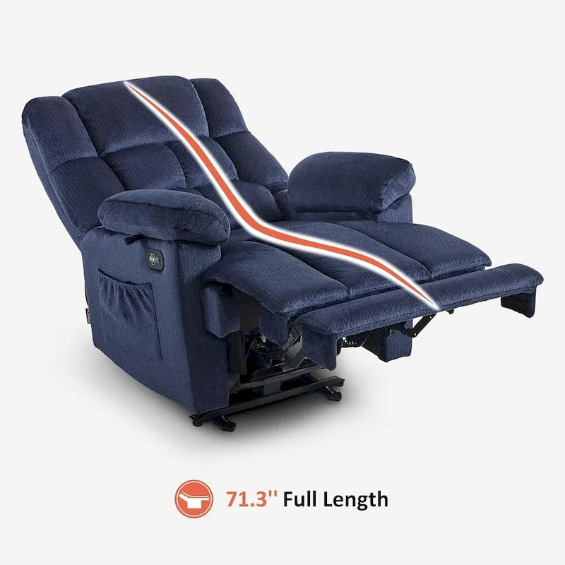 MCombo Electric Power Recliner Chair for Living Room with Heat and Massage, Fabric R6233 16