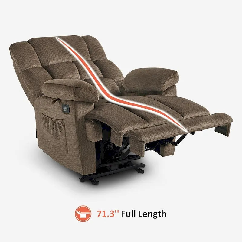MCombo Electric Power Recliner Chair for Living Room with Heat and Massage, Fabric R6233 22