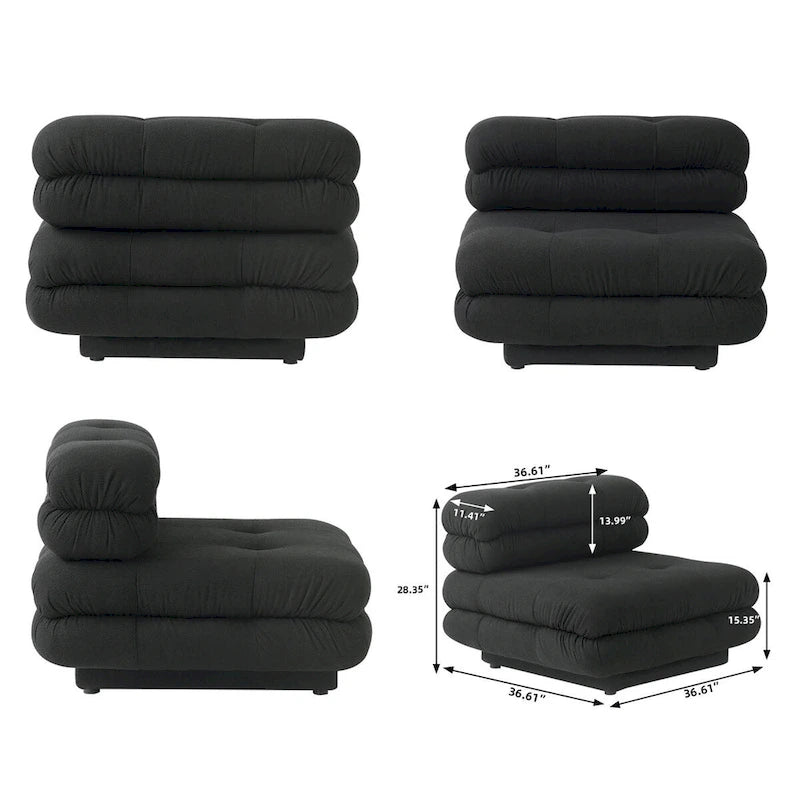 146 Convertible Modular Sectional Sofa, U-Shaped Luxury Modern 6-Seat Couch Sectional with Chaise Ottomans for Living Room 15