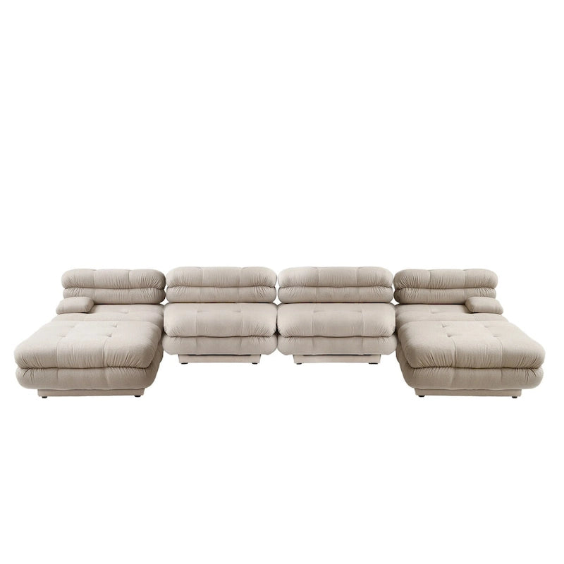 146 Convertible Modular Sectional Sofa, U-Shaped Luxury Modern 6-Seat Couch Sectional with Chaise Ottomans for Living Room 17