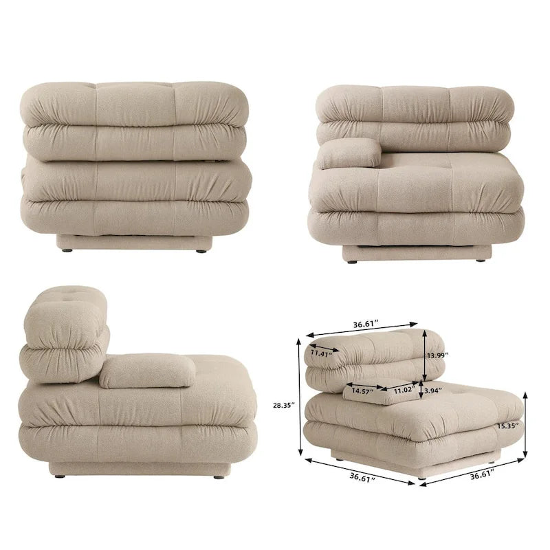 146 Convertible Modular Sectional Sofa, U-Shaped Luxury Modern 6-Seat Couch Sectional with Chaise Ottomans for Living Room 20