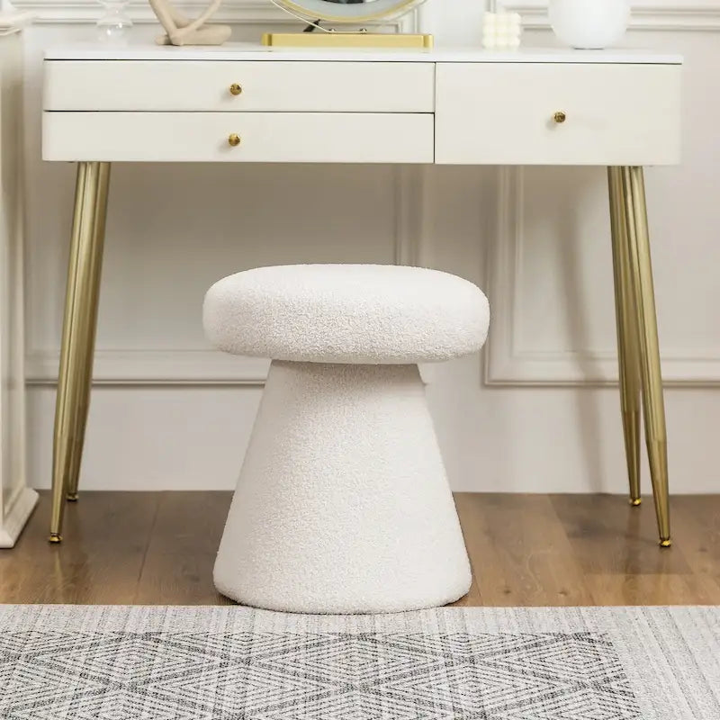Adeco Mushroom Ottoman Large Soft Foot Stool for Living Room Bedroom 33