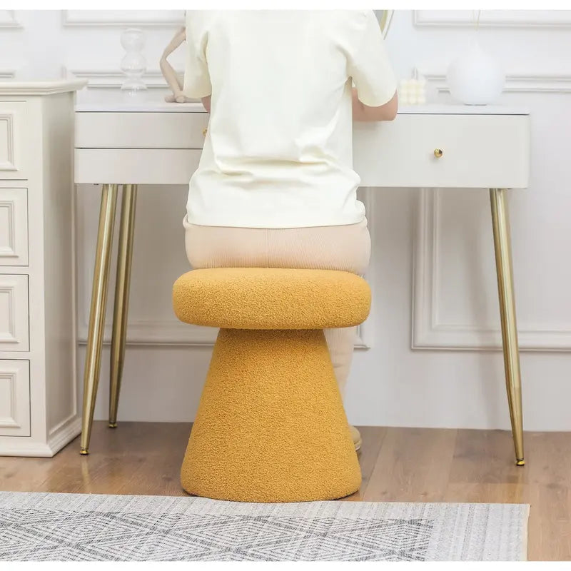 Adeco Mushroom Ottoman Large Soft Foot Stool for Living Room Bedroom 12