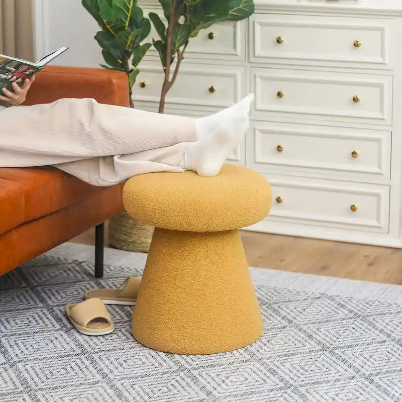 Adeco Mushroom Ottoman Large Soft Foot Stool for Living Room Bedroom 14