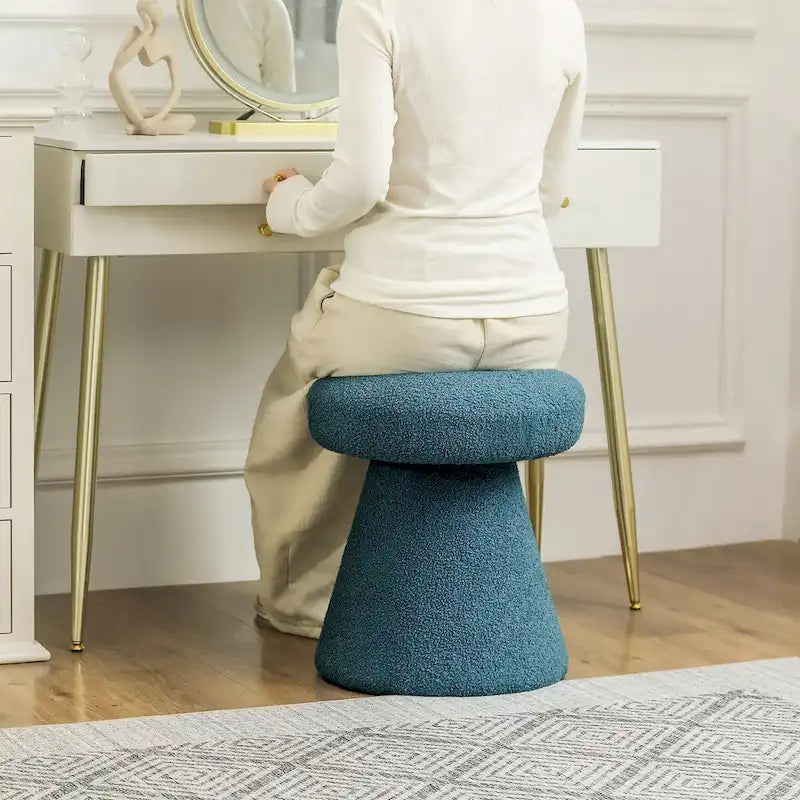 Adeco Mushroom Ottoman Large Soft Foot Stool for Living Room Bedroom 24