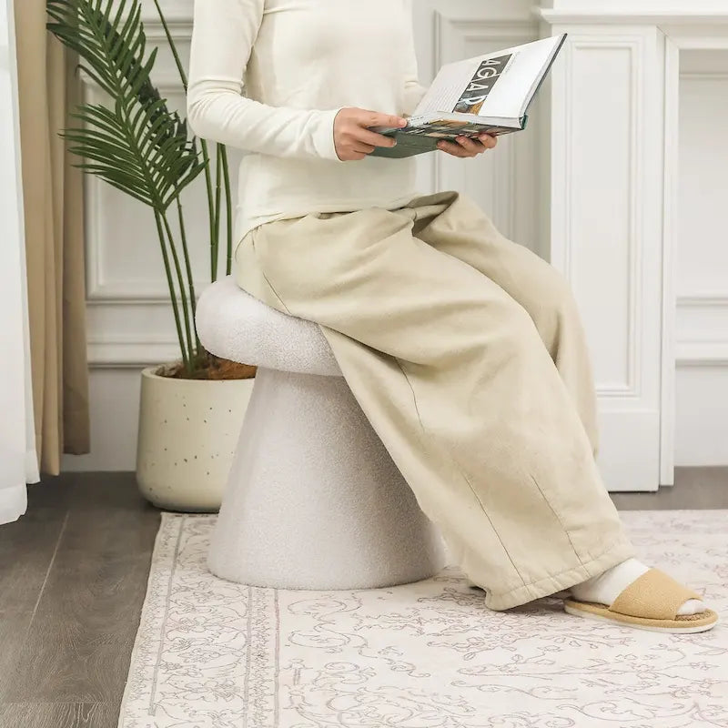 Adeco Mushroom Ottoman Large Soft Foot Stool for Living Room Bedroom 26
