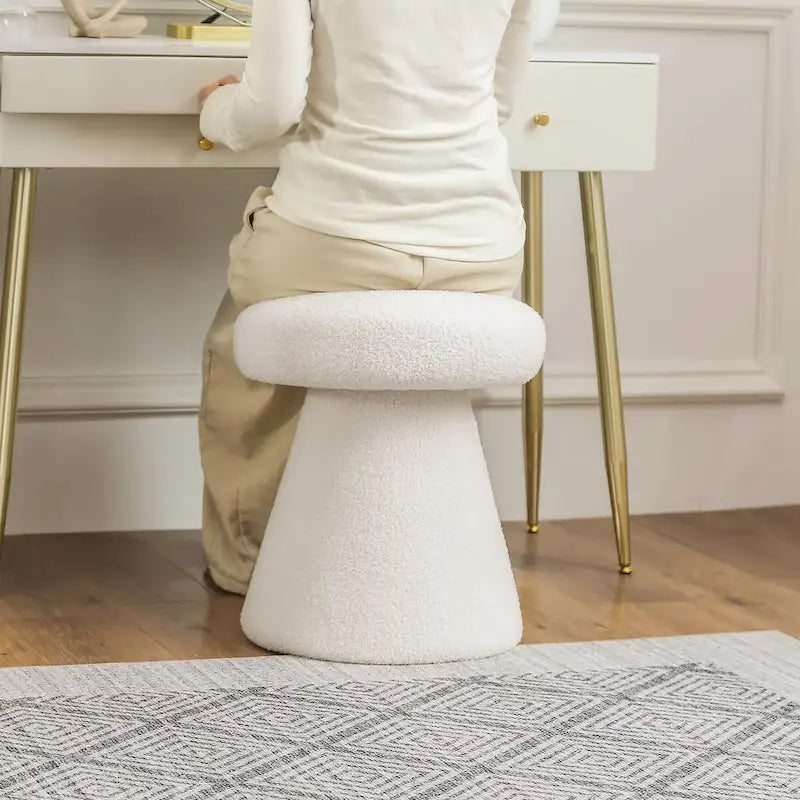 Adeco Mushroom Ottoman Large Soft Foot Stool for Living Room Bedroom 27