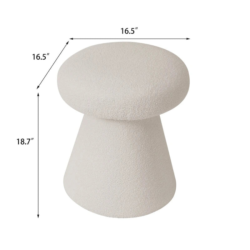 Adeco Mushroom Ottoman Large Soft Foot Stool for Living Room Bedroom 30