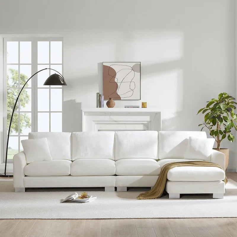 Oversized Sectional Couch with Chaise Lounge, L-shaped Chenille Sectional Sofa for Living Room,Apartment,Office