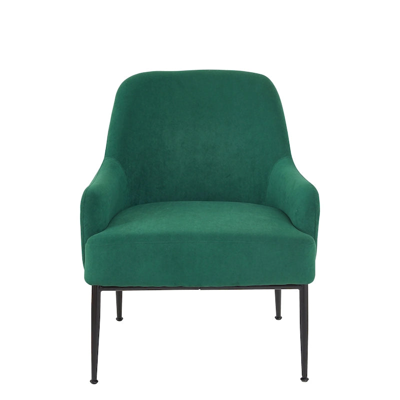 Poltrona accent in velluto Mid-Century con braccioli inclinati 31