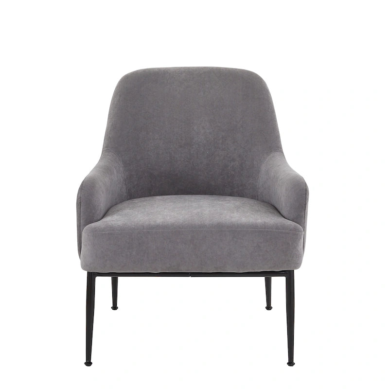 Poltrona accent in velluto Mid-Century con braccioli inclinati 33