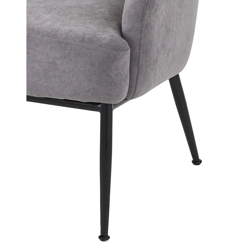 Poltrona accent in velluto Mid-Century con braccioli inclinati 5