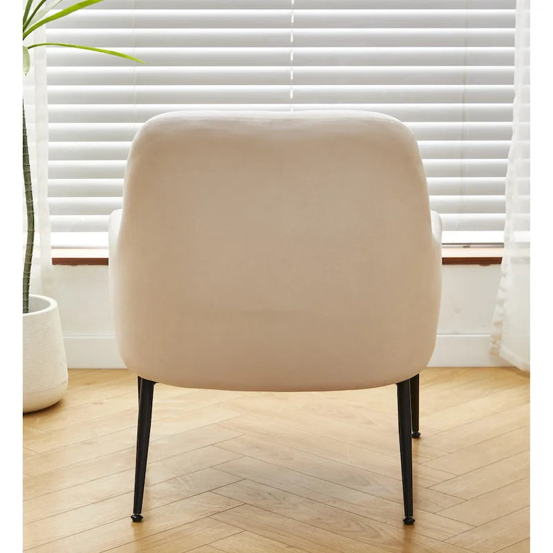 Poltrona accent in velluto Mid-Century con braccioli inclinati 8