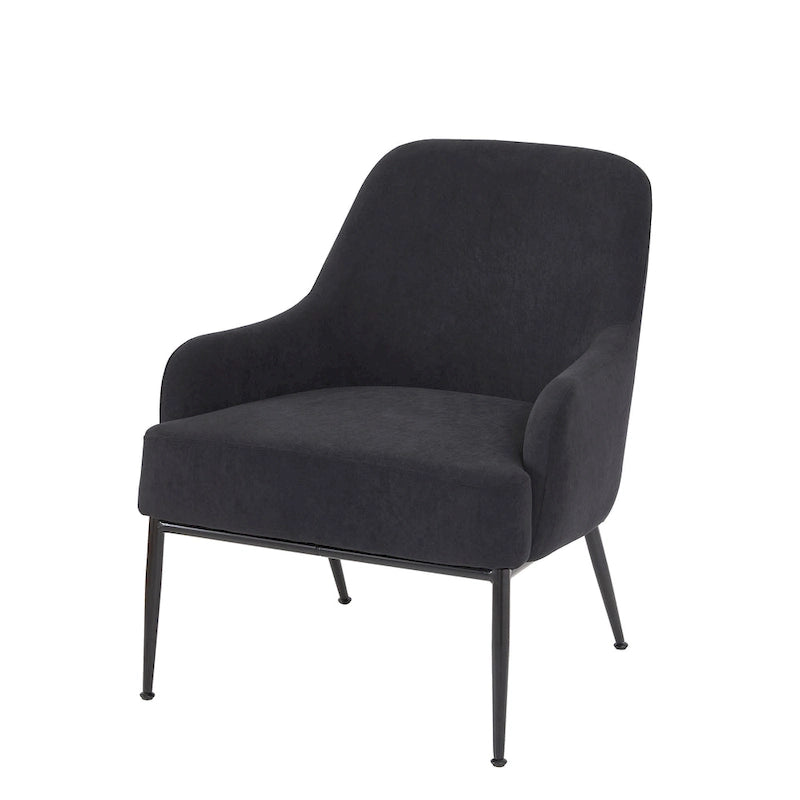Poltrona accent in velluto Mid-Century con braccioli inclinati 15