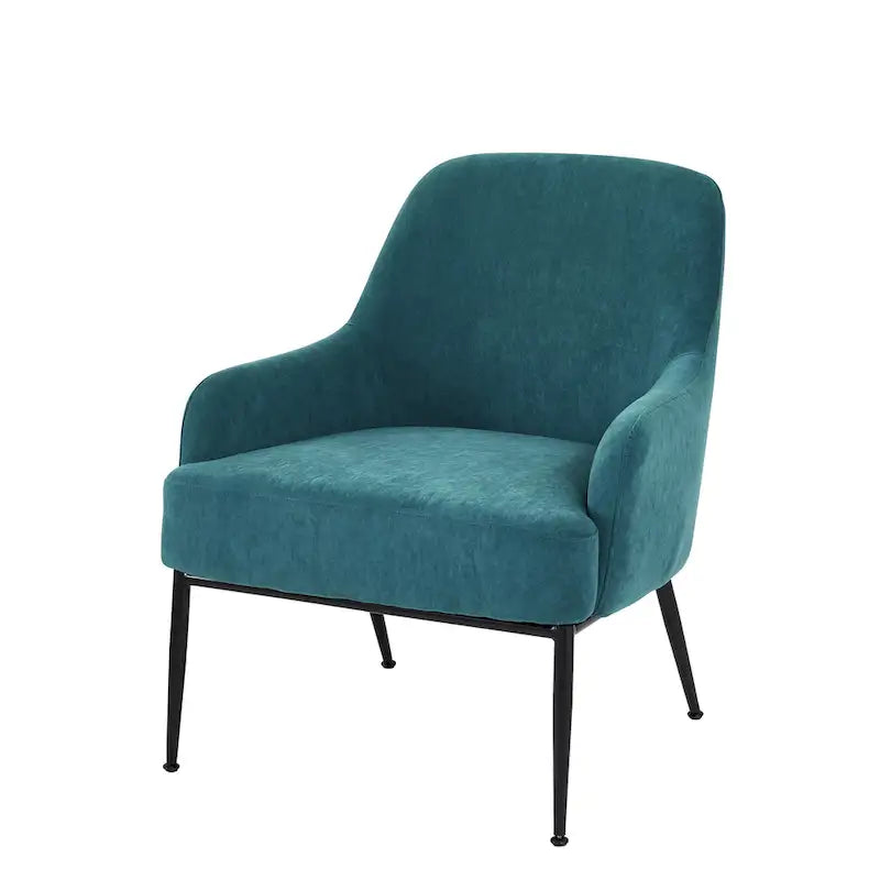 Poltrona accent in velluto Mid-Century con braccioli inclinati 17