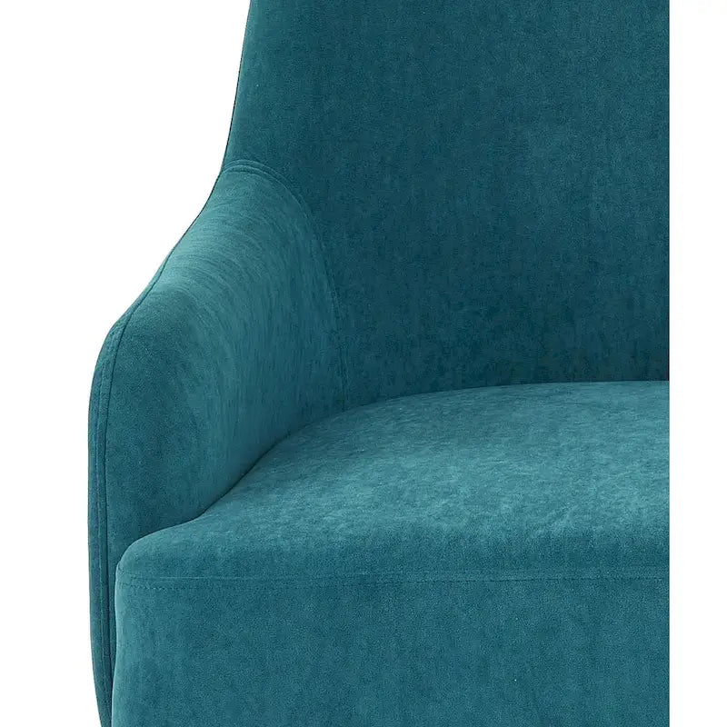 Poltrona accent in velluto Mid-Century con braccioli inclinati 18