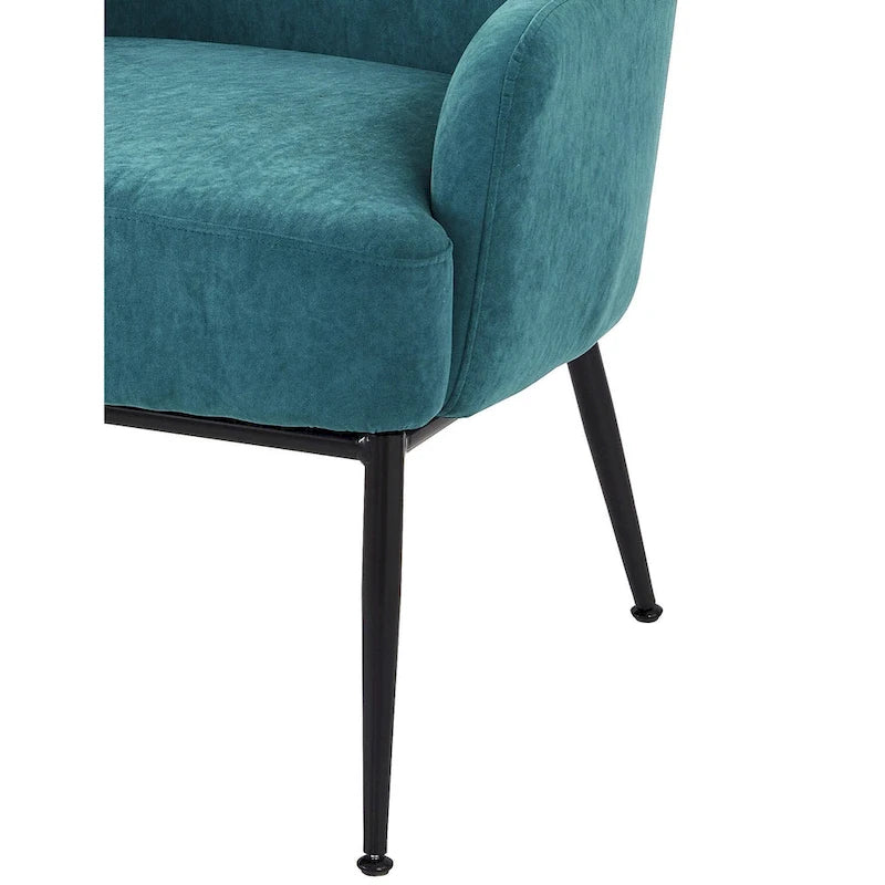 Poltrona accent in velluto Mid-Century con braccioli inclinati 19
