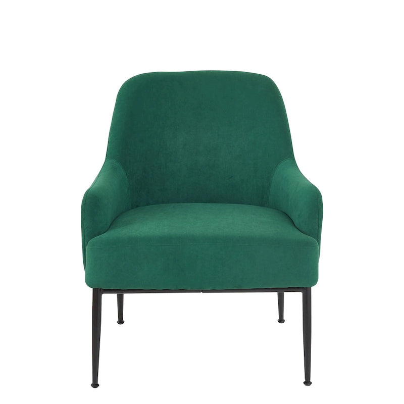 Poltrona accent in velluto Mid-Century con braccioli inclinati 20