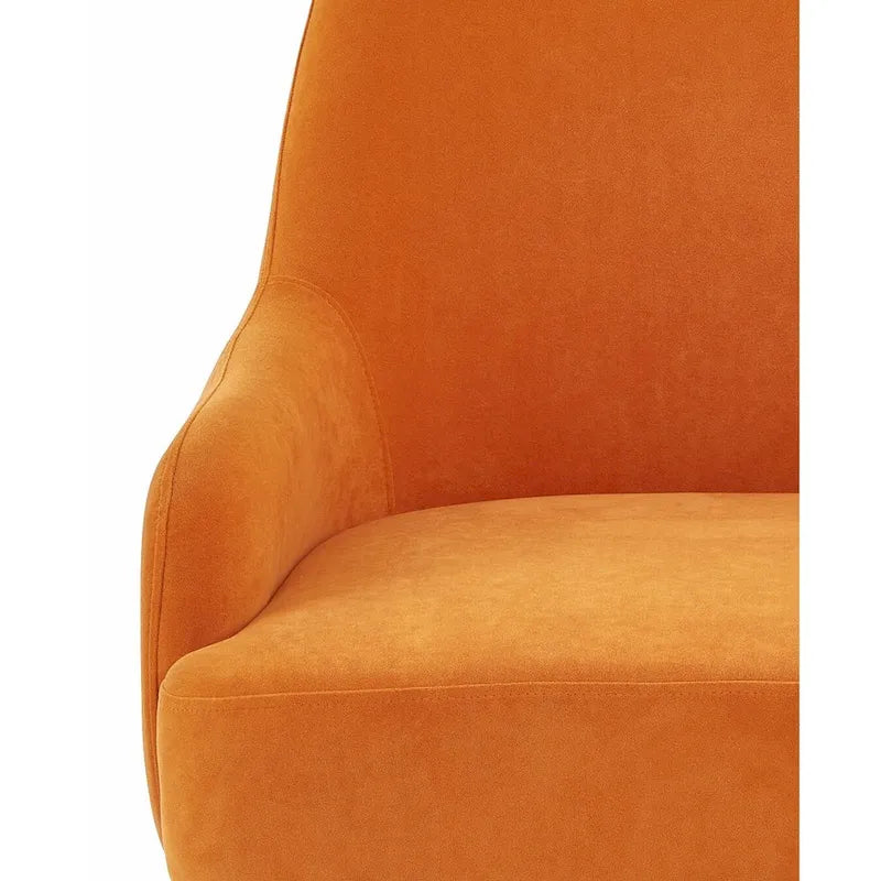 Poltrona accent in velluto Mid-Century con braccioli inclinati 28