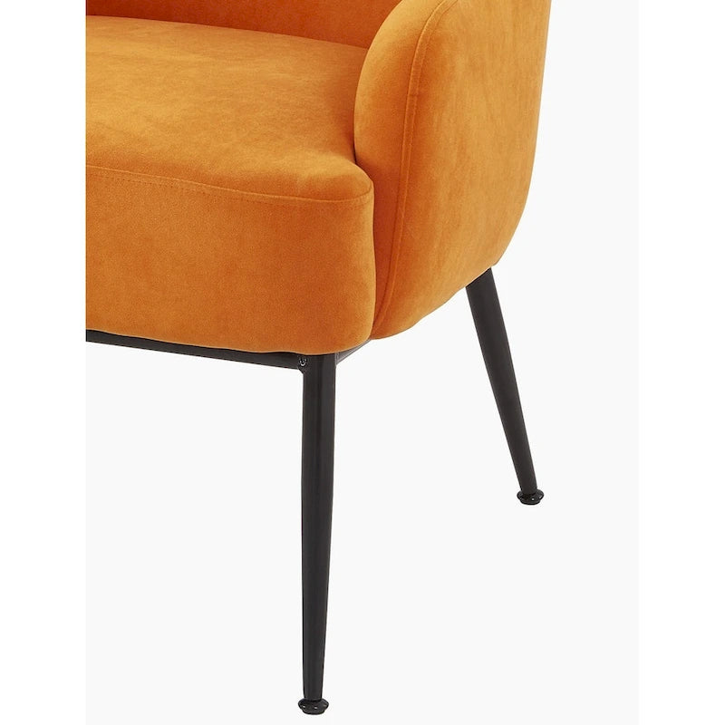 Poltrona accent in velluto Mid-Century con braccioli inclinati 29